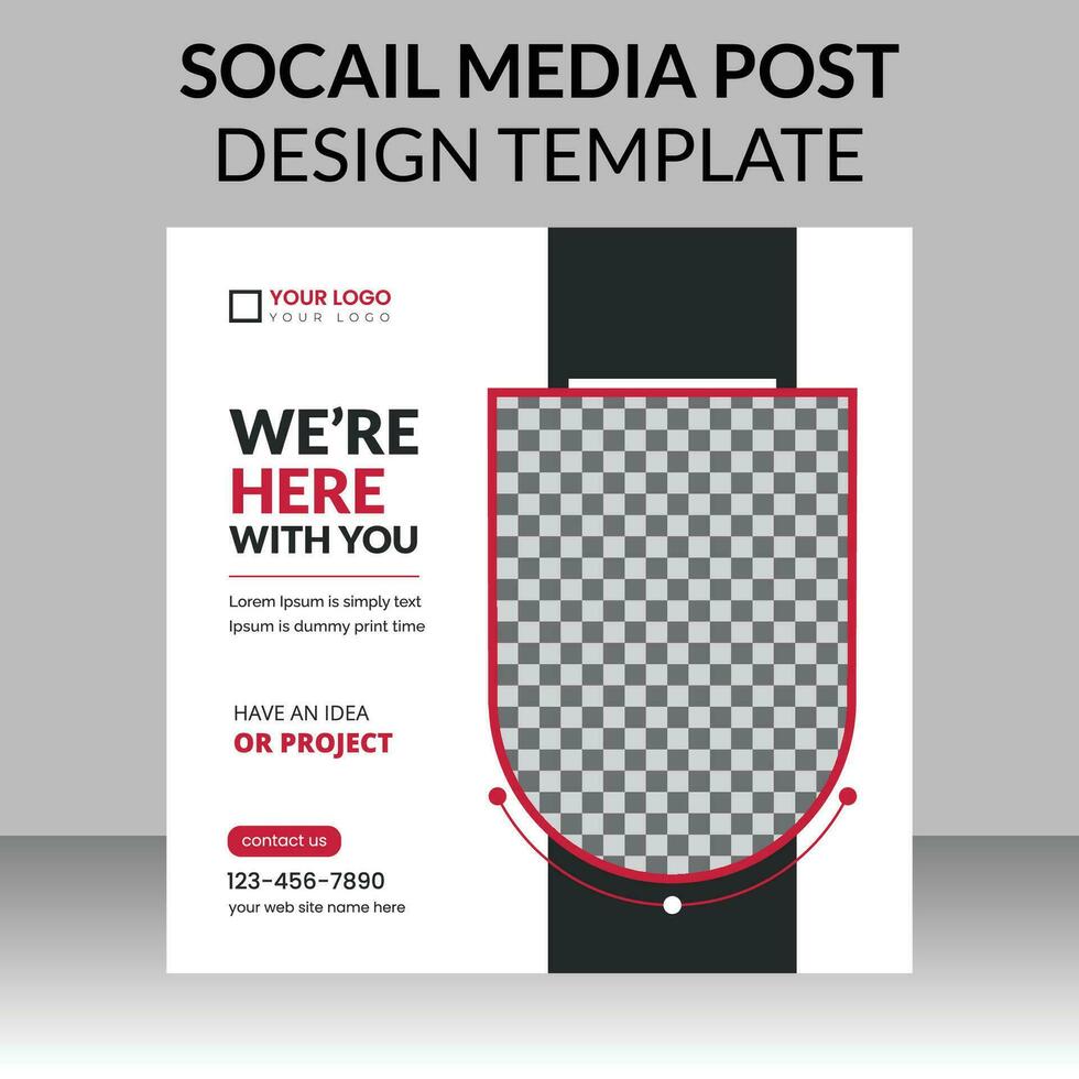 Social Media post design template for restaurant vector