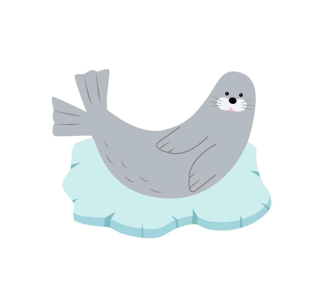 illustration arctic animal. Funny character isolated on a white background. vector