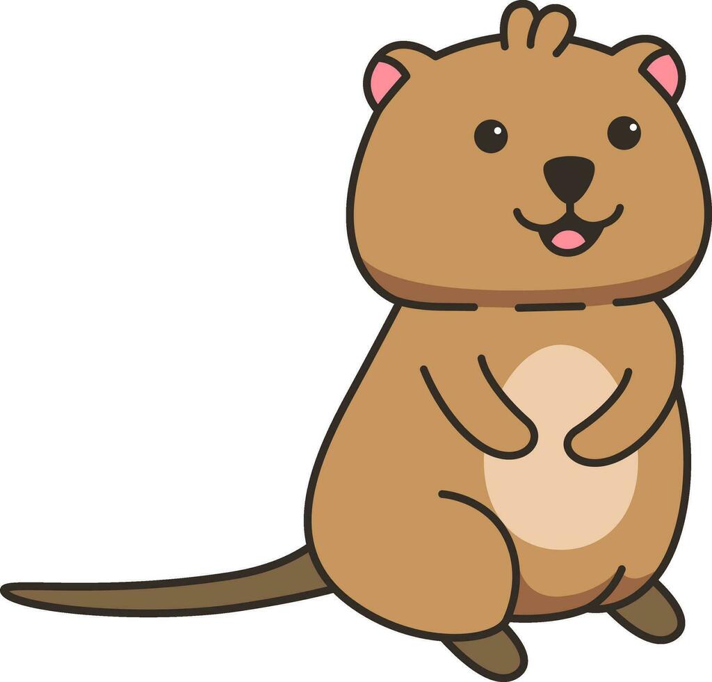 linda quokka dibujos animados vector ilustración. linda quokka personaje.