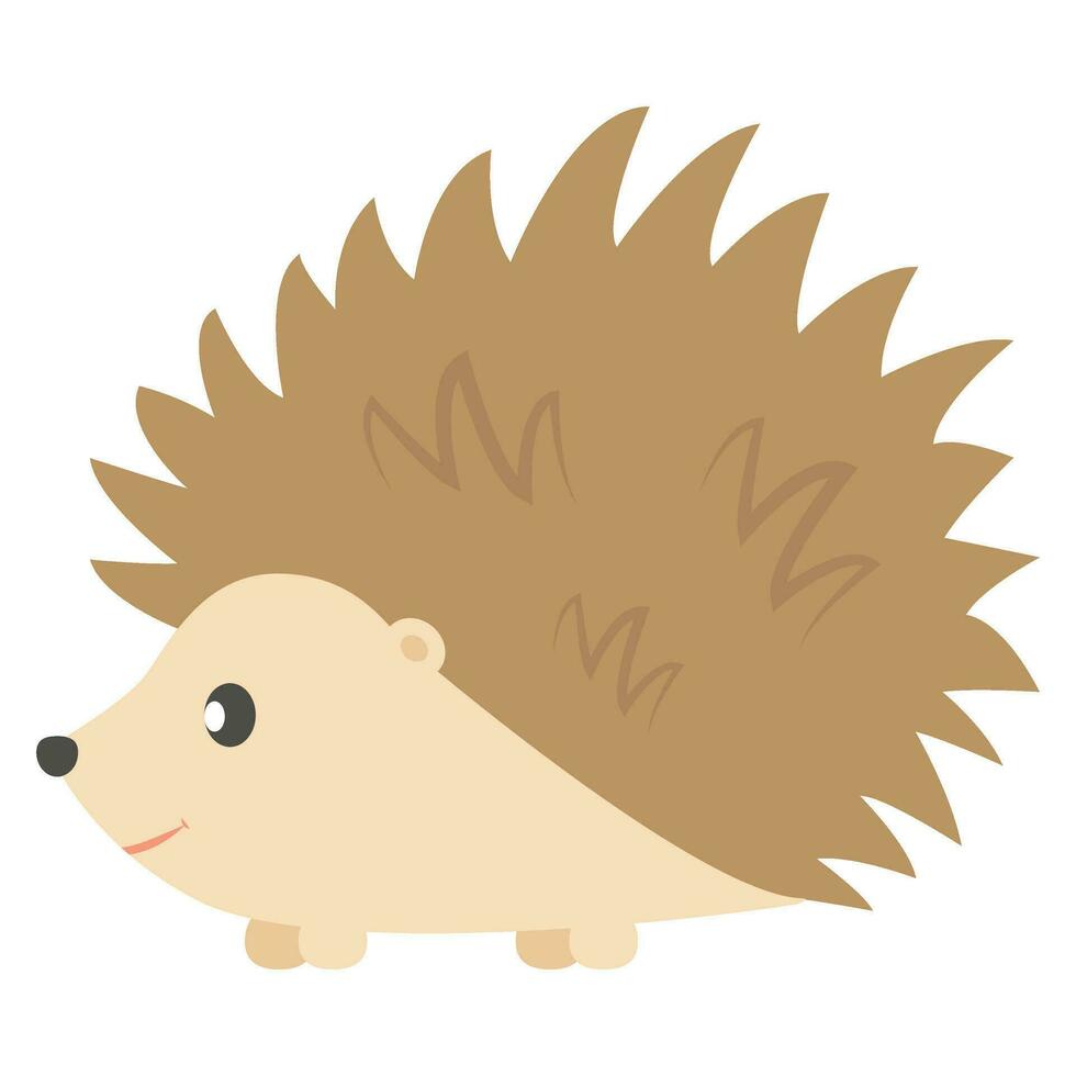 Cute cartoon hedgehog. Vector illustration for kids
