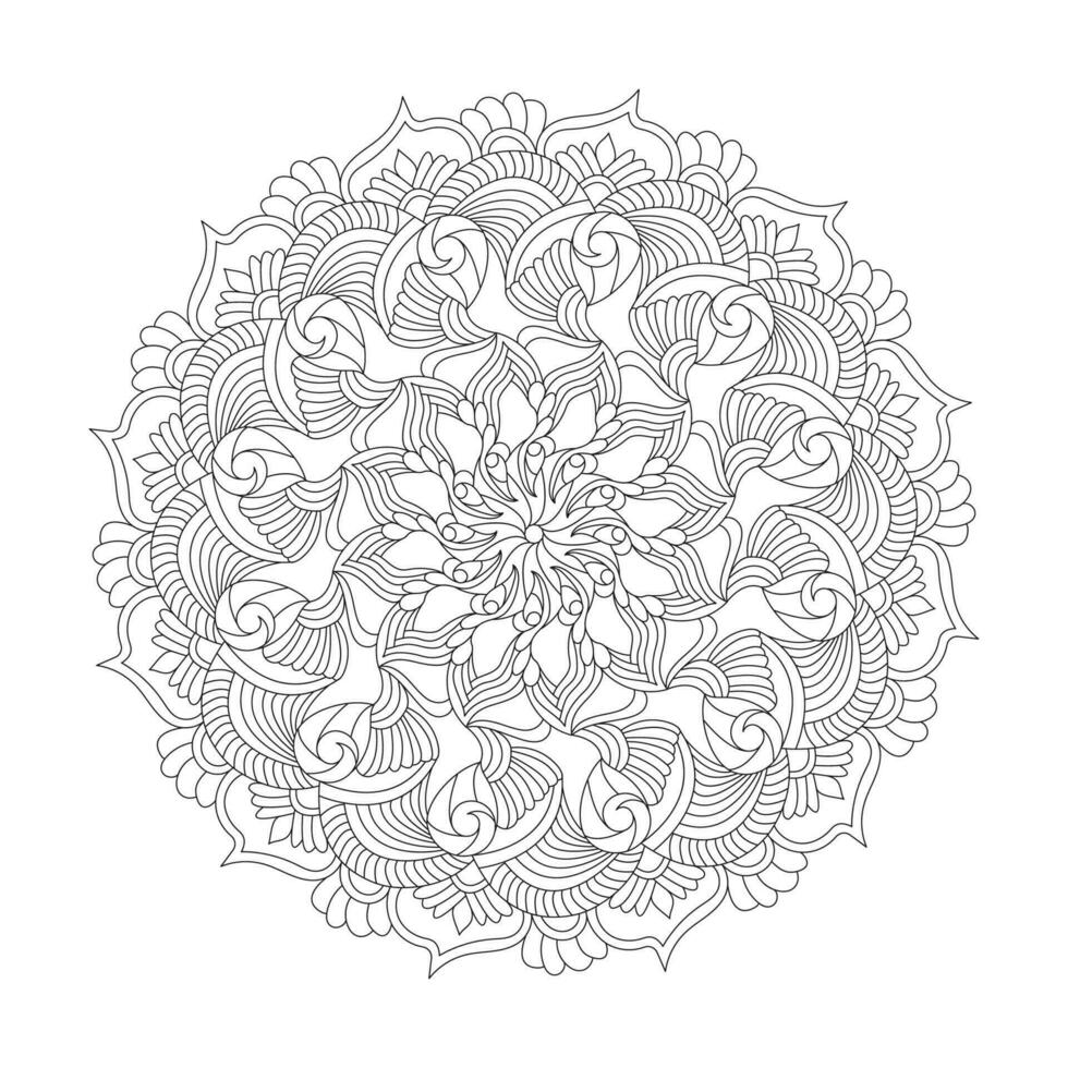 Blossoming patterns mandala coloring book page for kdp book interior vector