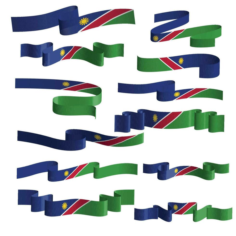 namibia flag ribbon vector set