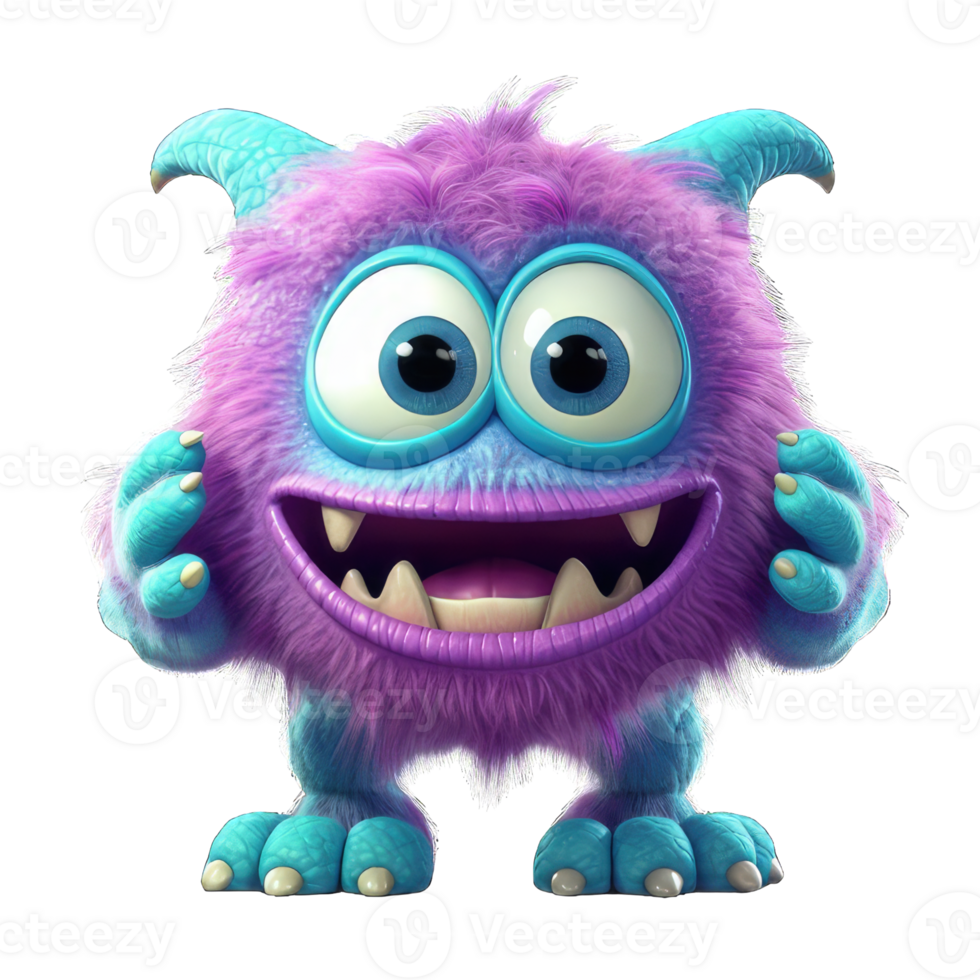 cute colorful monster alien png transparent background
