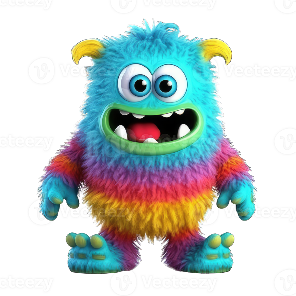 cute colorful monster alien png transparent background