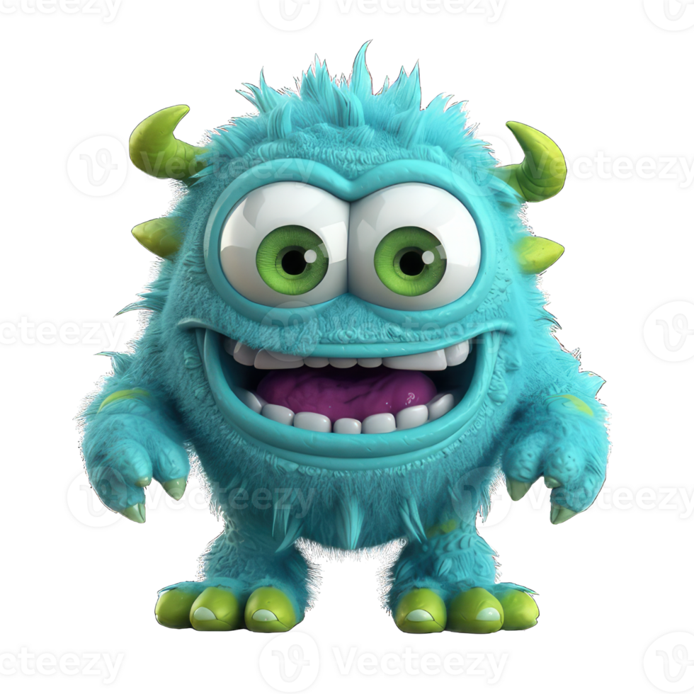 cute colorful monster alien png transparent background