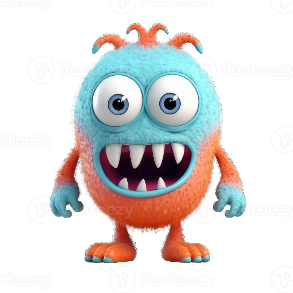 cute colorful monster alien png transparent background