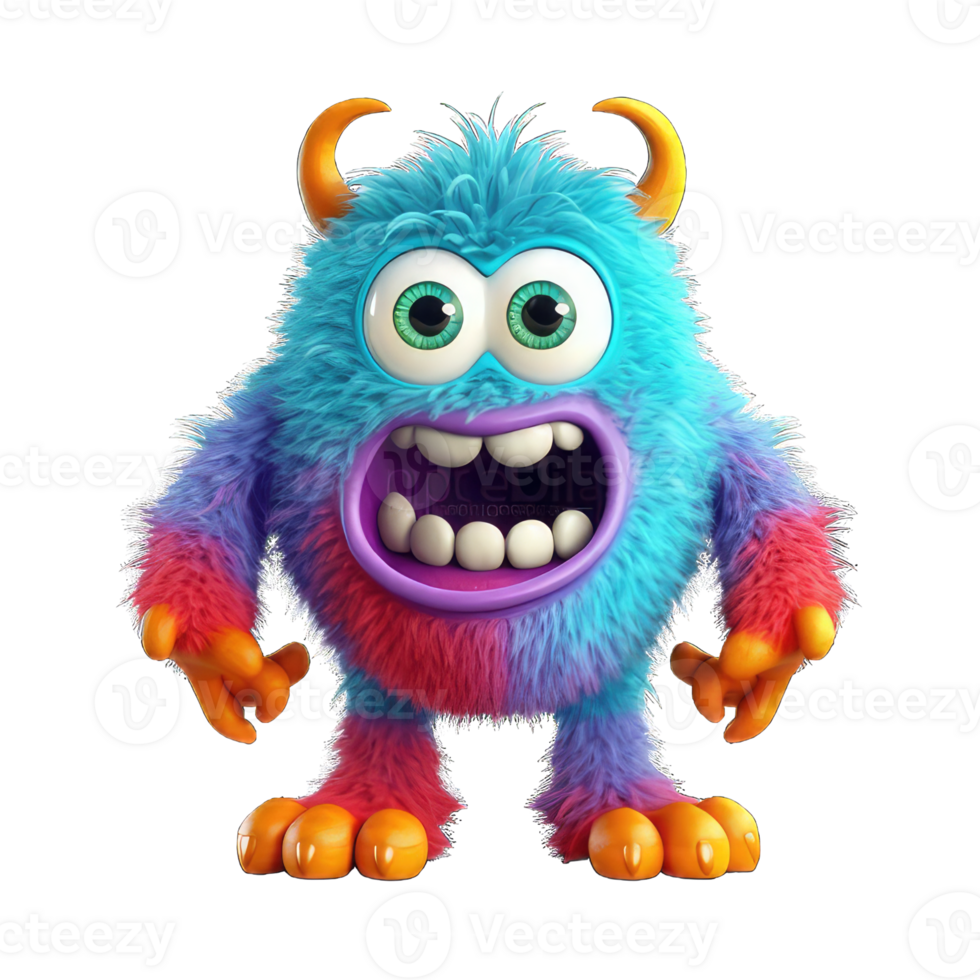 cute colorful monster alien png transparent background