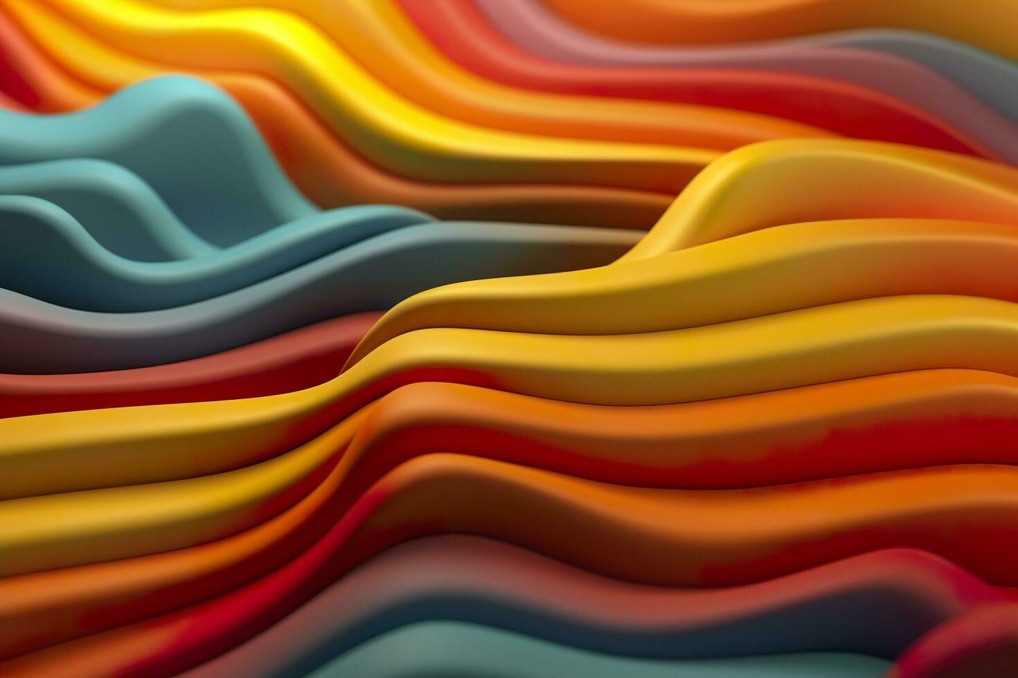 Abstract 3D Render. Colorful Background Design with Soft, Wavy Waves. Modern Abstract Wave Background. AI Generative photo