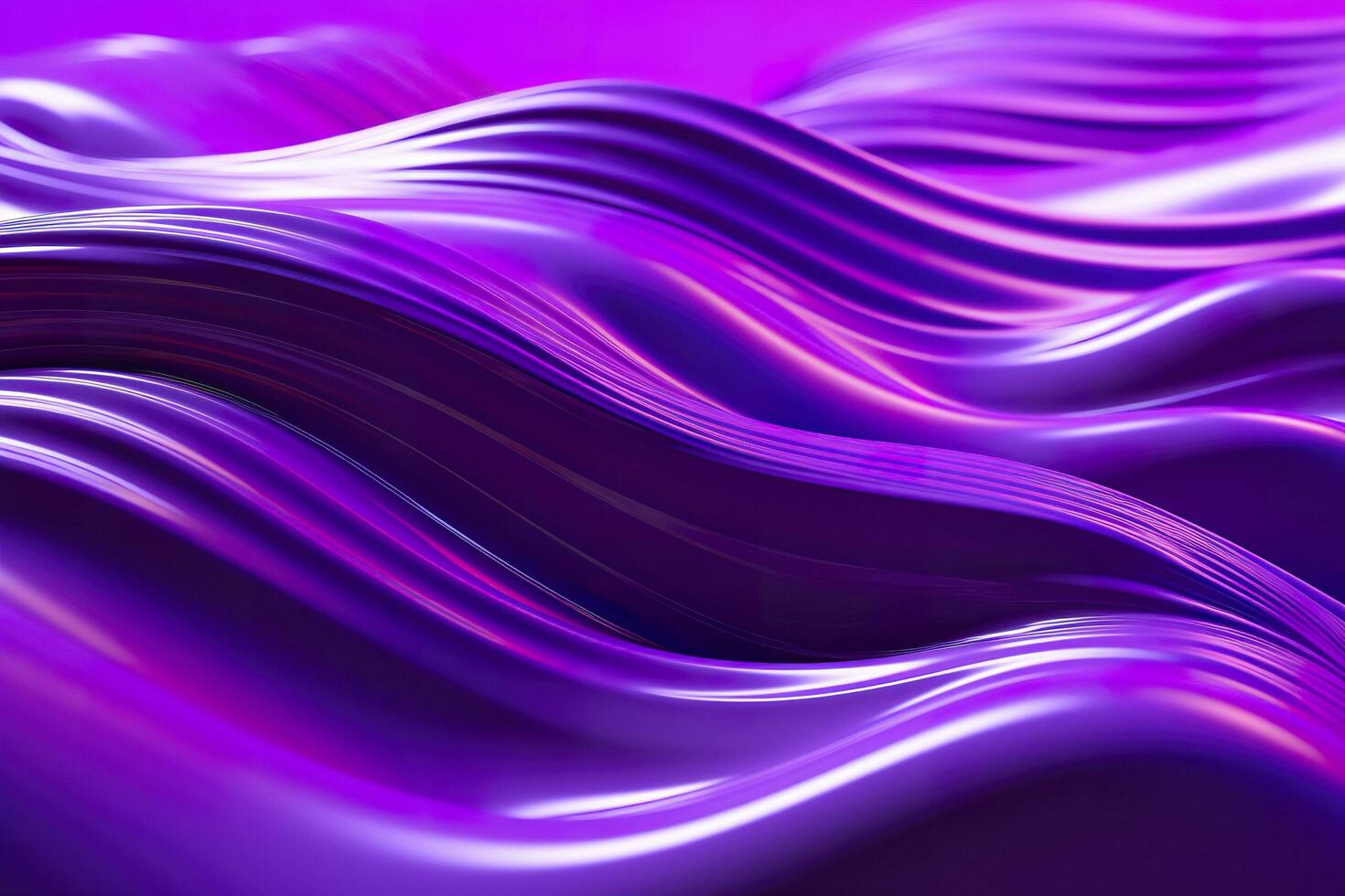 3D renders technological waves with purple, and vibrant colors. AI Generative photo
