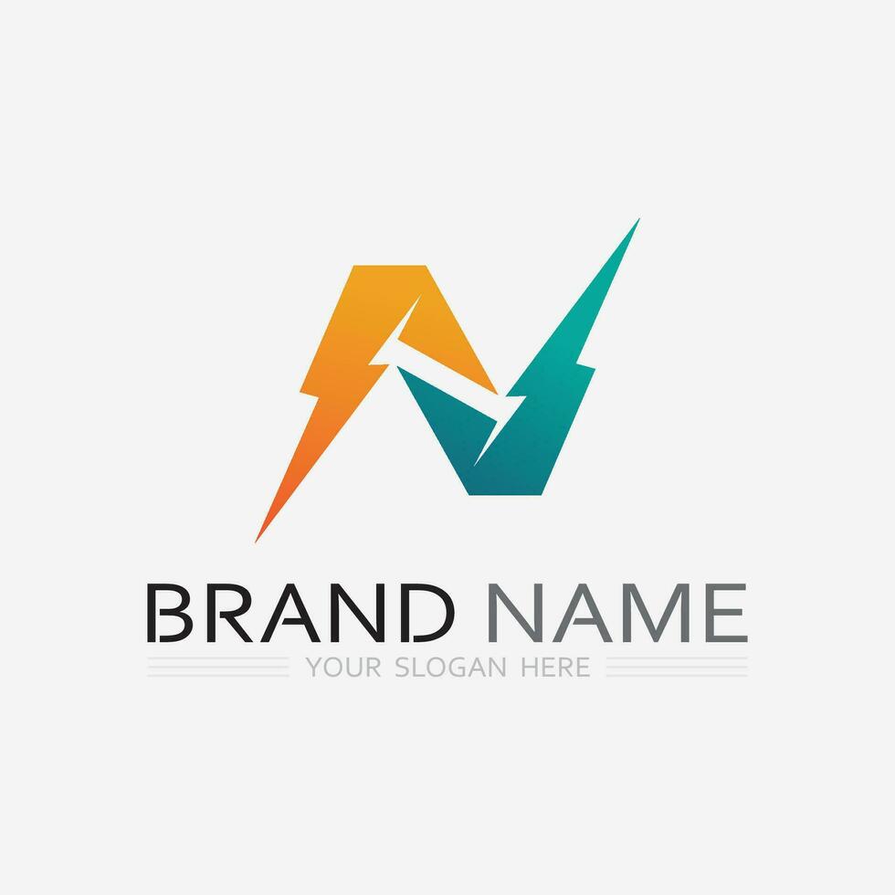 N Letter Logo Template vector