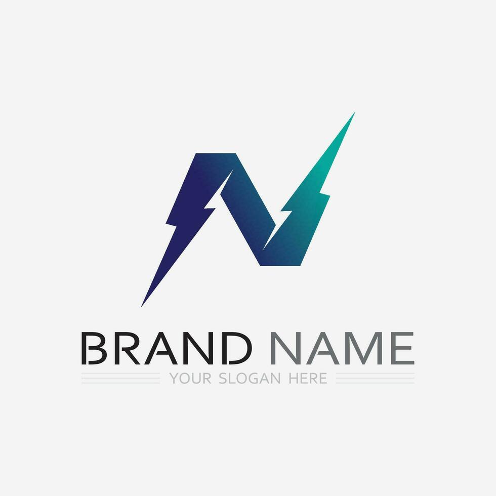 N Letter Logo Template vector