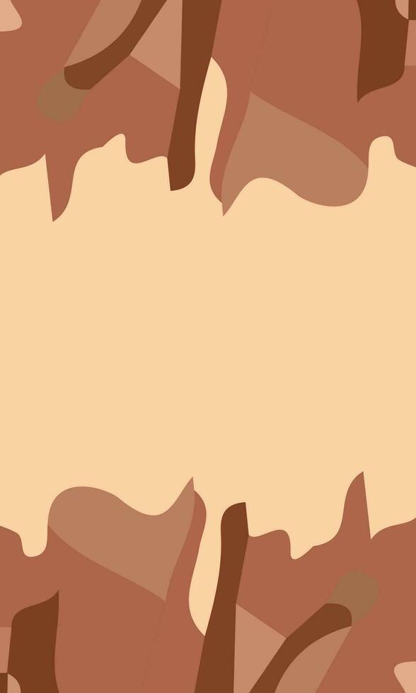 Aesthetic abstract art with a combination of shapes and brown colors. Suitable for background and poster vector