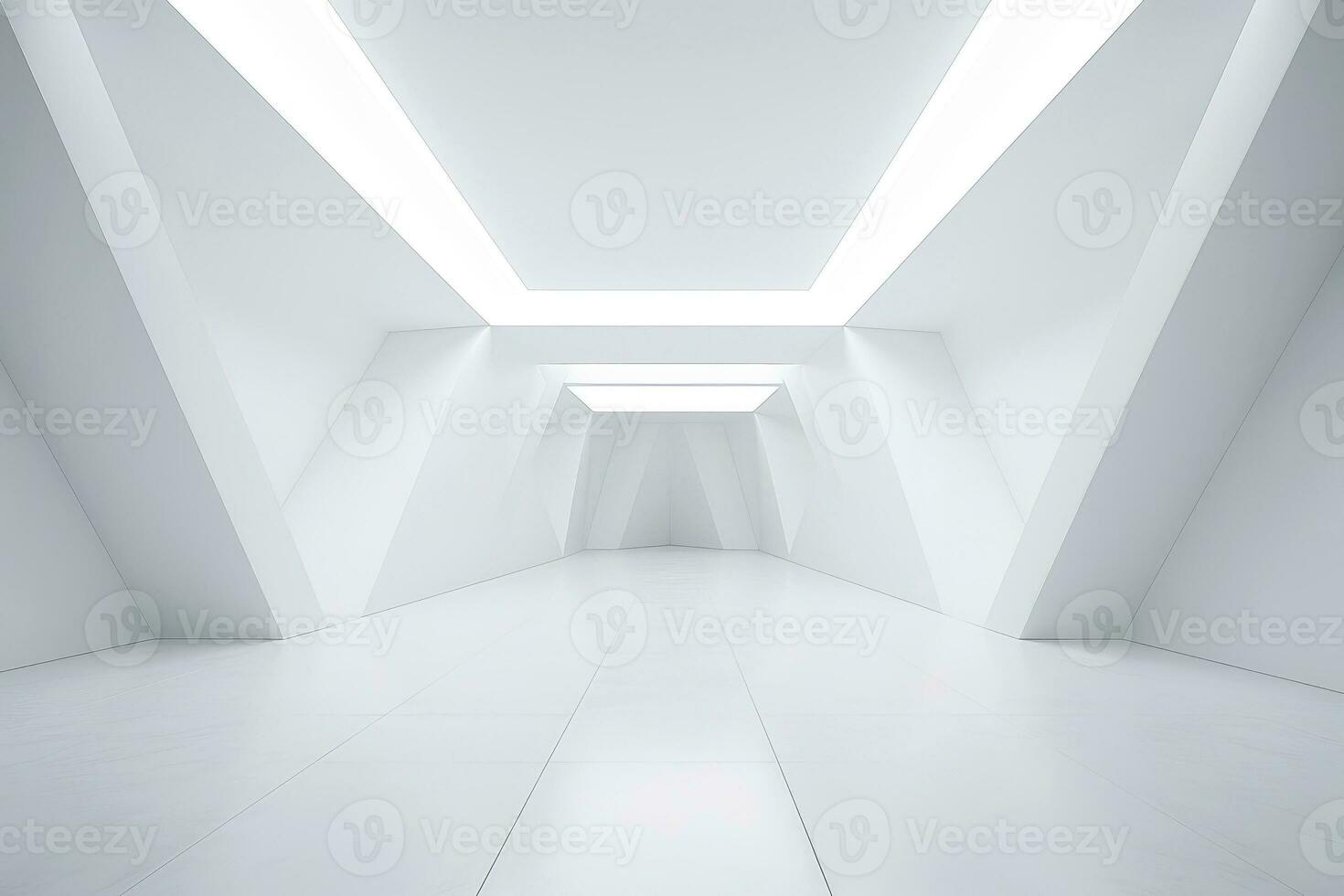 Abstract futuristic architecture background, Minimal technology white backdrop, Generative AI illustration photo