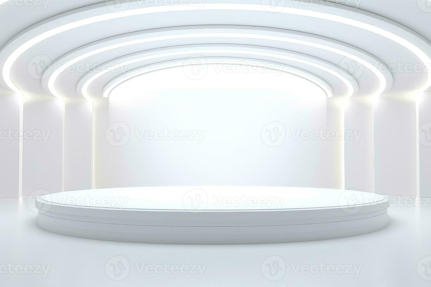 Abstract futuristic architecture background, Minimal technology white backdrop, Generative AI illustration photo