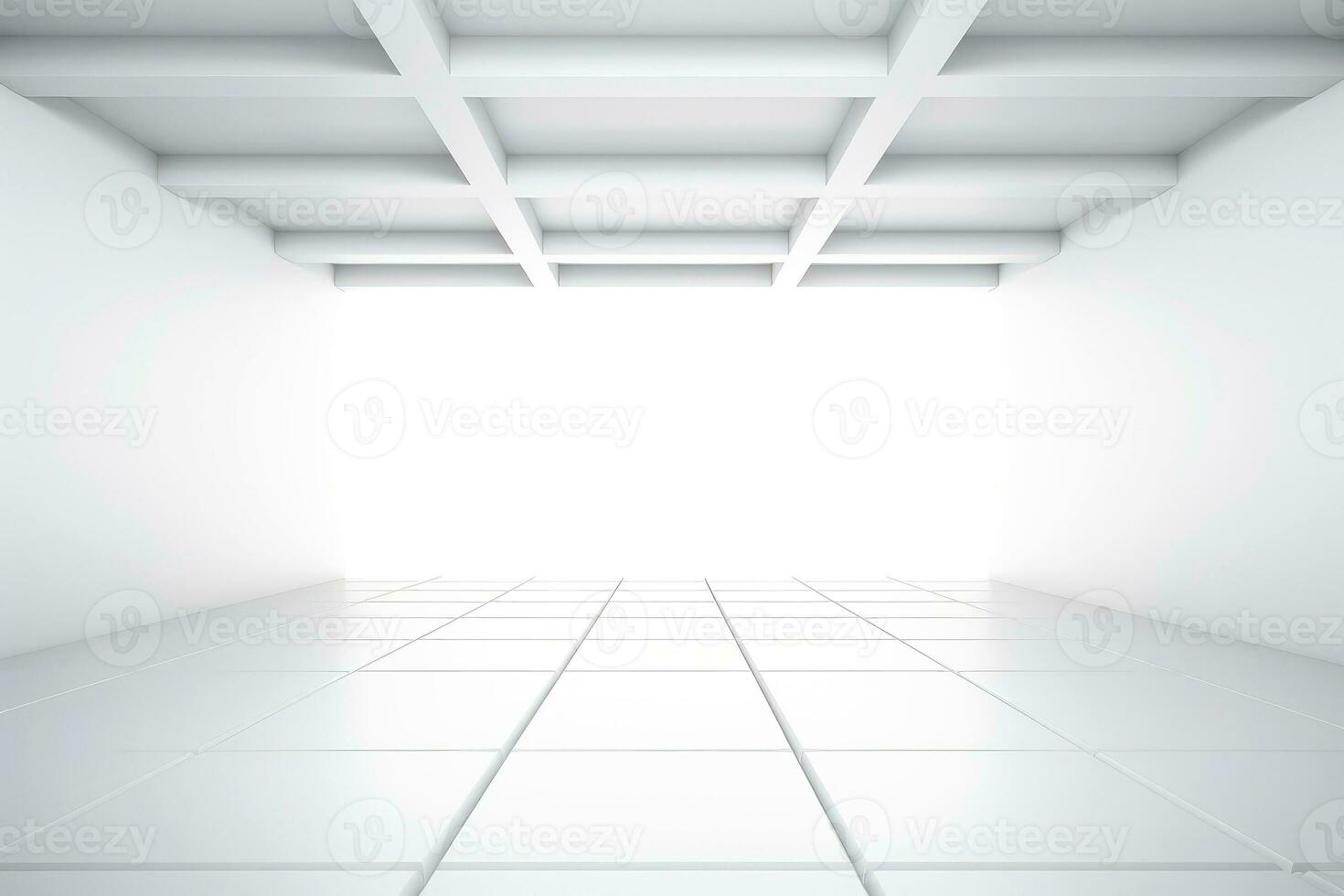 Abstract futuristic architecture background, Minimal technology white backdrop, Generative AI illustration photo