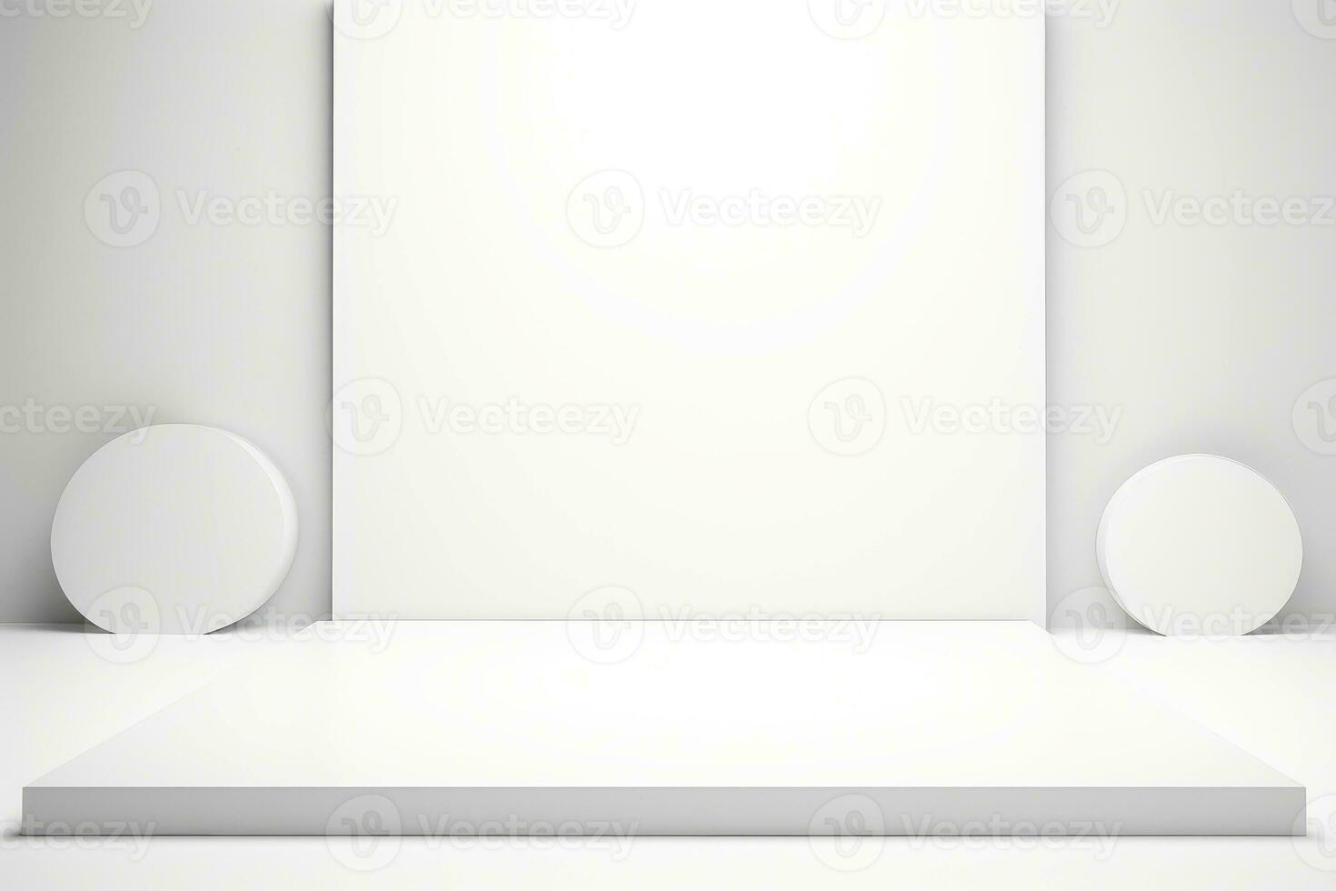 Abstract futuristic architecture background, Minimal technology white backdrop, Generative AI illustration photo