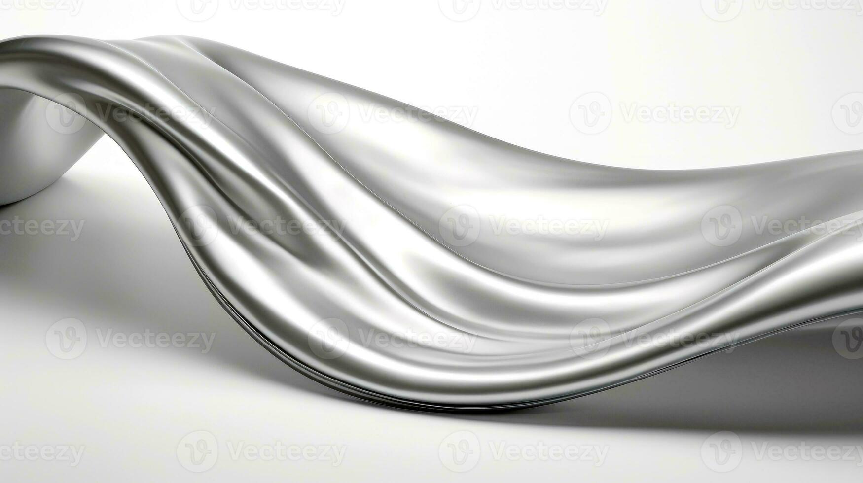 Close up of silver silk background, Abstract white cloth fabric wave, Generative AI illustration photo