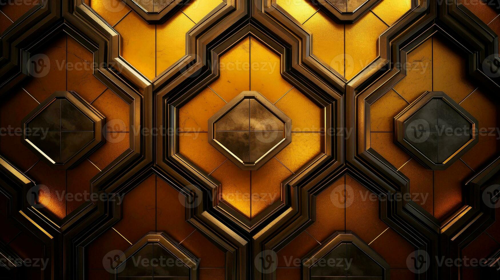 Wood marquetry wall parquet, abstract pattern background, Generative AI illustration photo