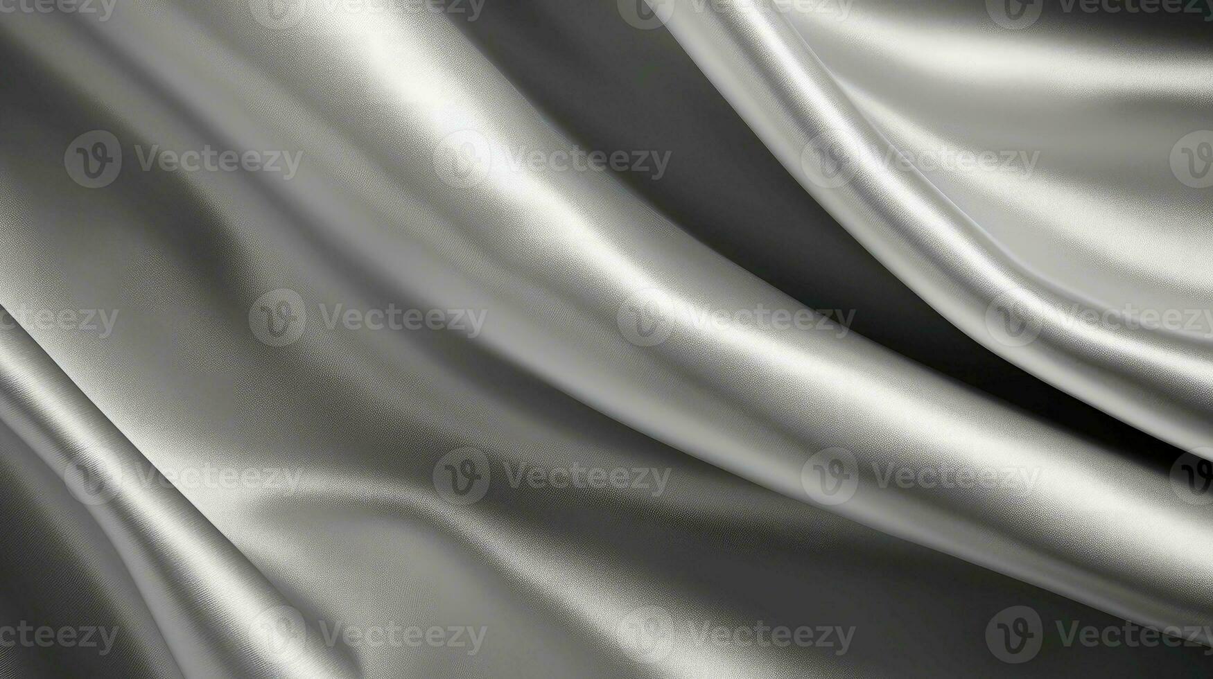 Close up of silver silk background, Abstract white cloth fabric wave, Generative AI illustration photo