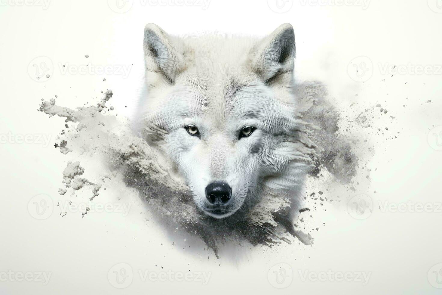 Abstract wolf with complex motion and hazy color, Generative AI illustration photo