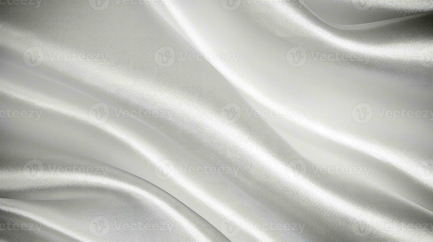 Close up of silver silk background, Abstract white cloth fabric wave, Generative AI illustration photo