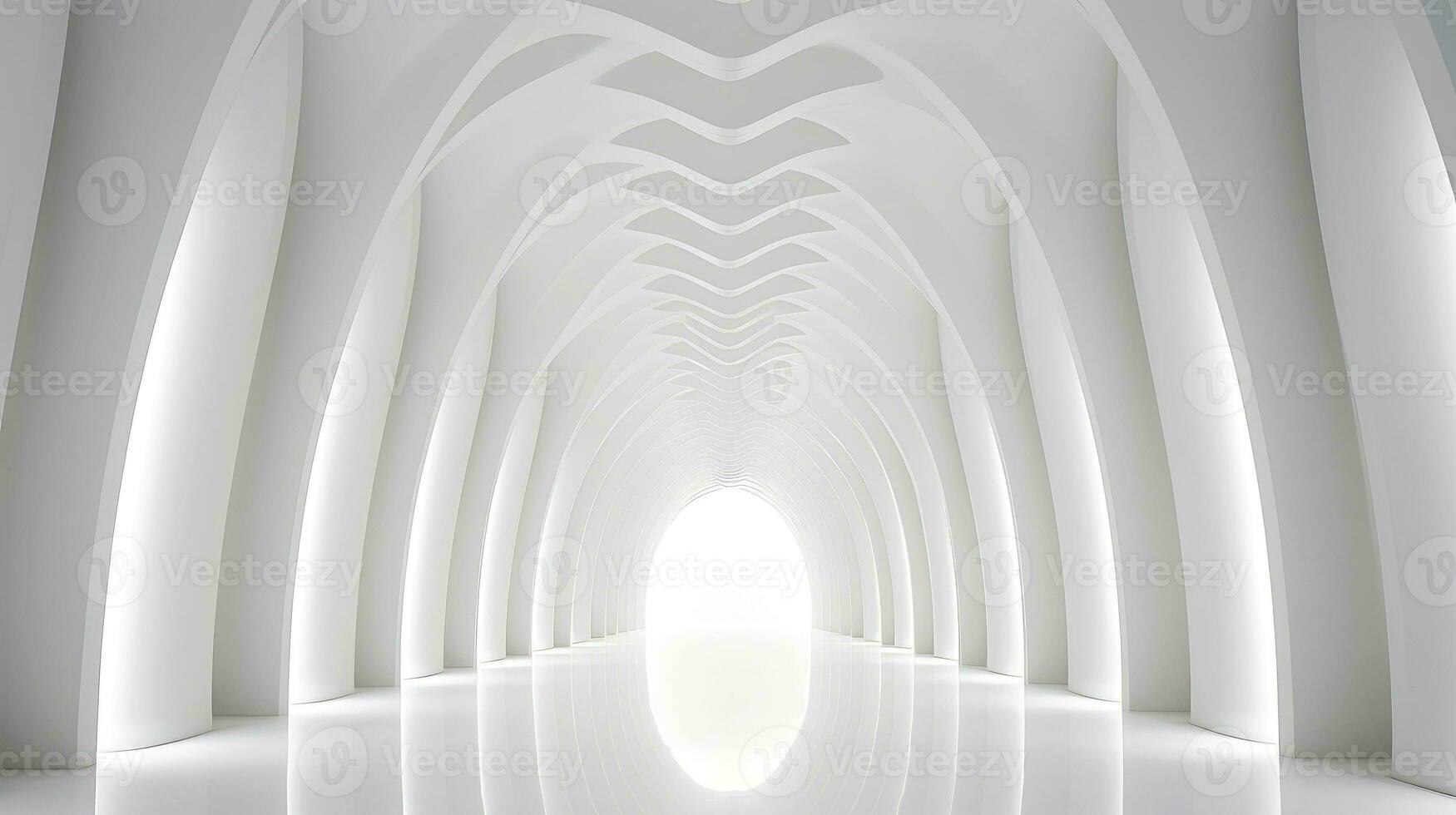 Abstract white architecture background, white geometric wallpaper, Generative AI illustration photo