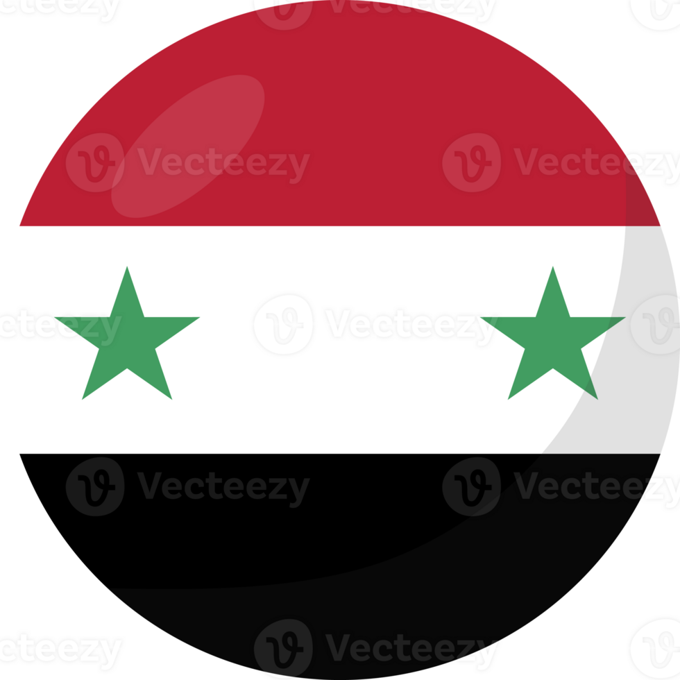 Syria flag circle 3D cartoon style. png