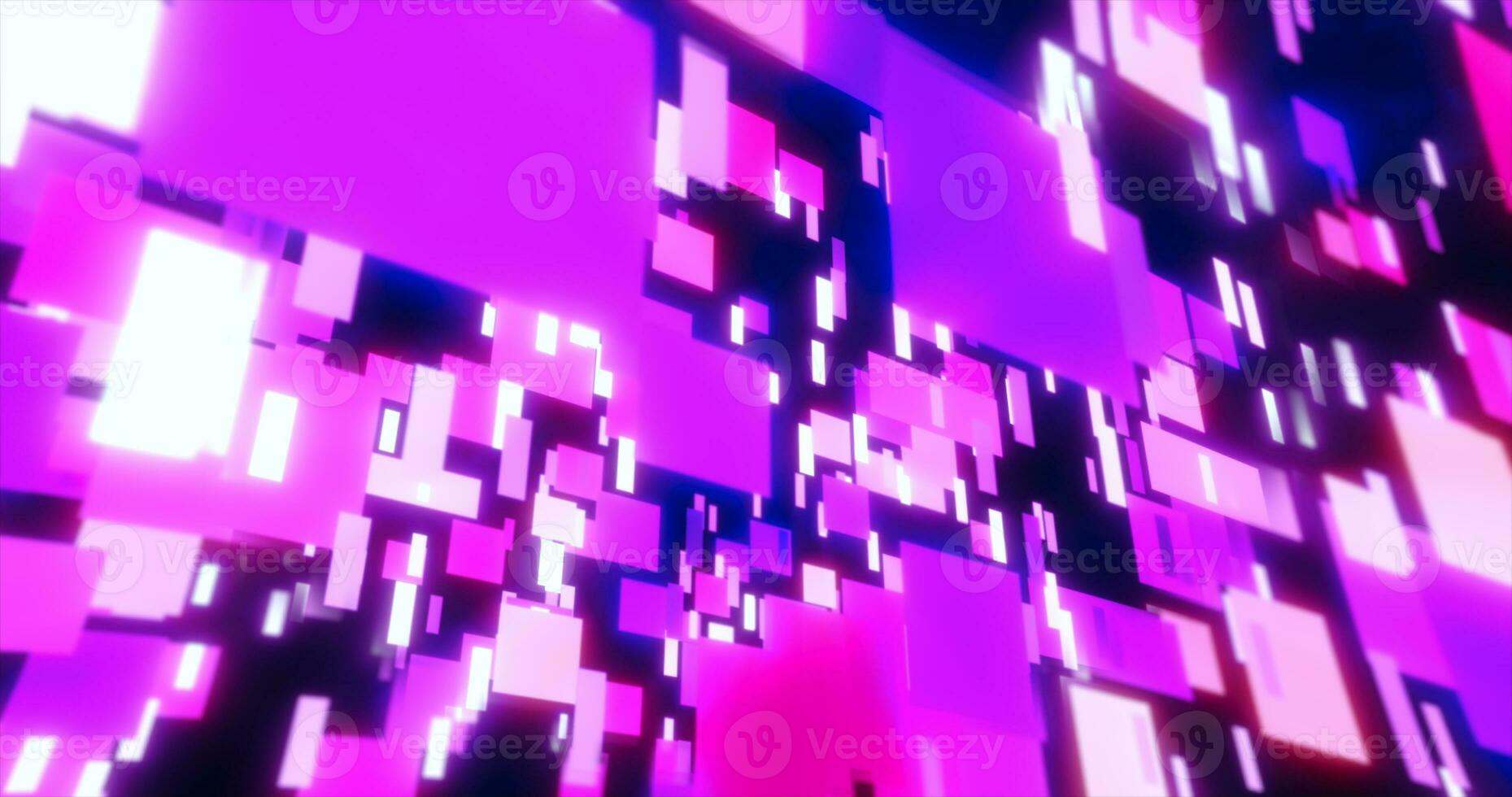 Purple and blue energy squares and rectangles particles magic glowing hi-tech futuristic abstract background photo