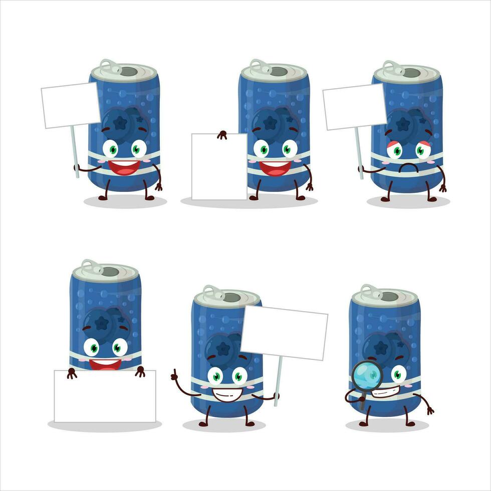 baya soda lata dibujos animados personaje traer información tablero vector