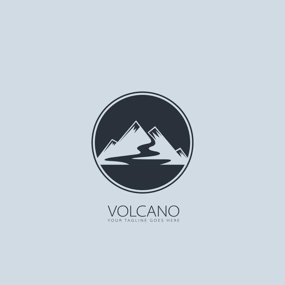 volcano logo vector