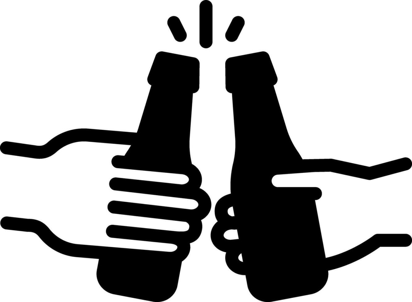 solid icon for cheers vector