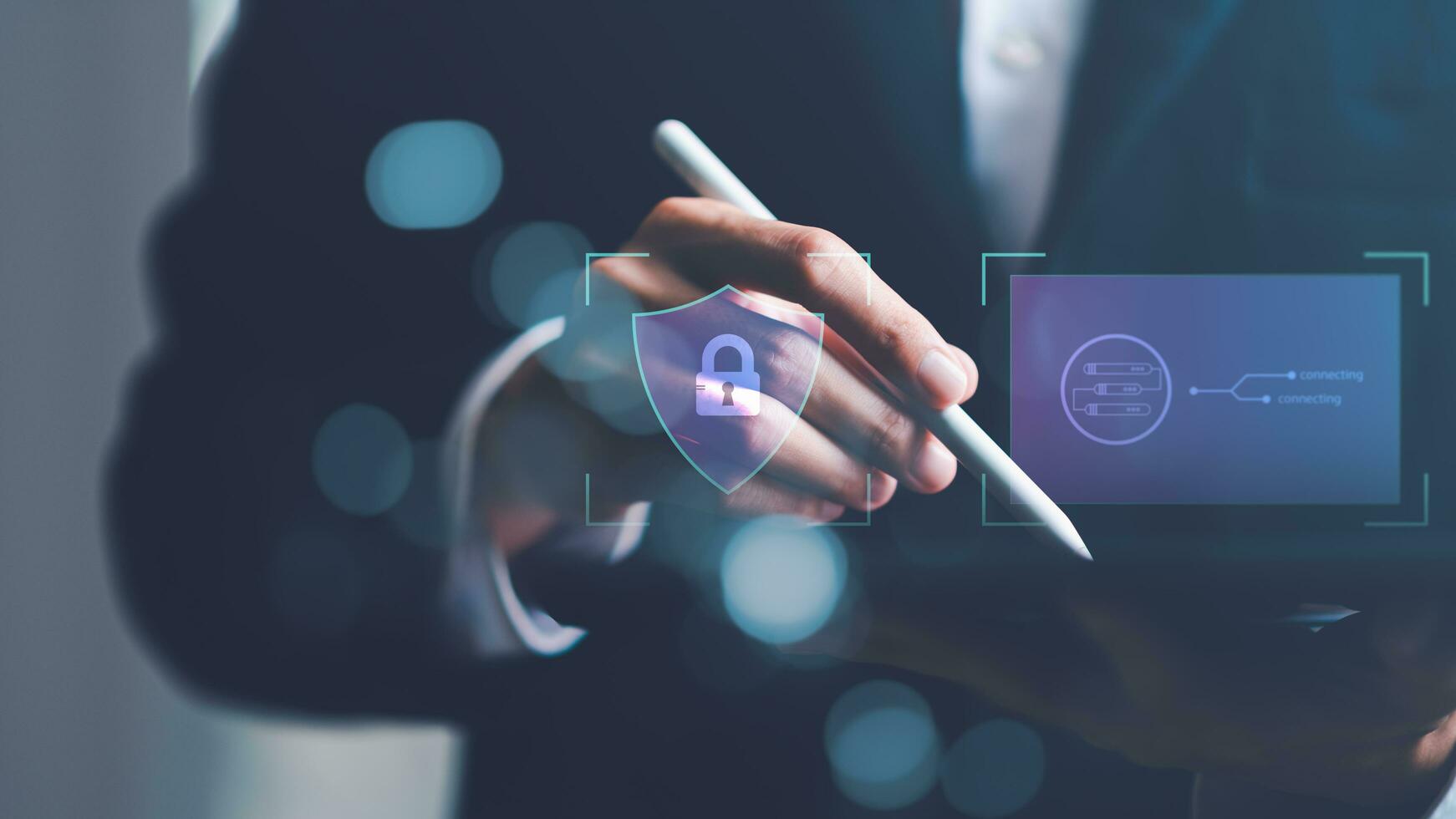 Data protection concept and secure internet security access ,cyber security technology ,Login online database with your username and password ,Connecting Software with Authentication ,privacy photo