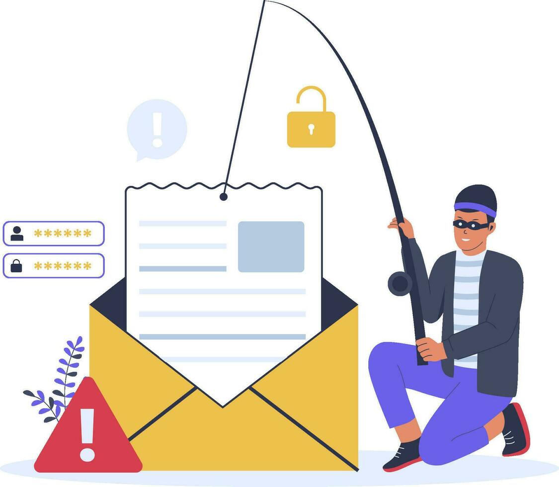Mail phishing illustration concept vector