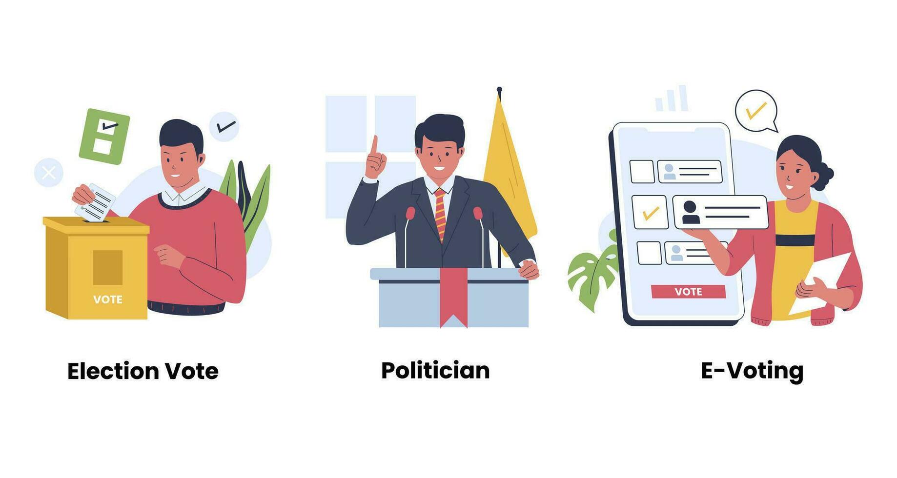 Vector collection of election vote concept