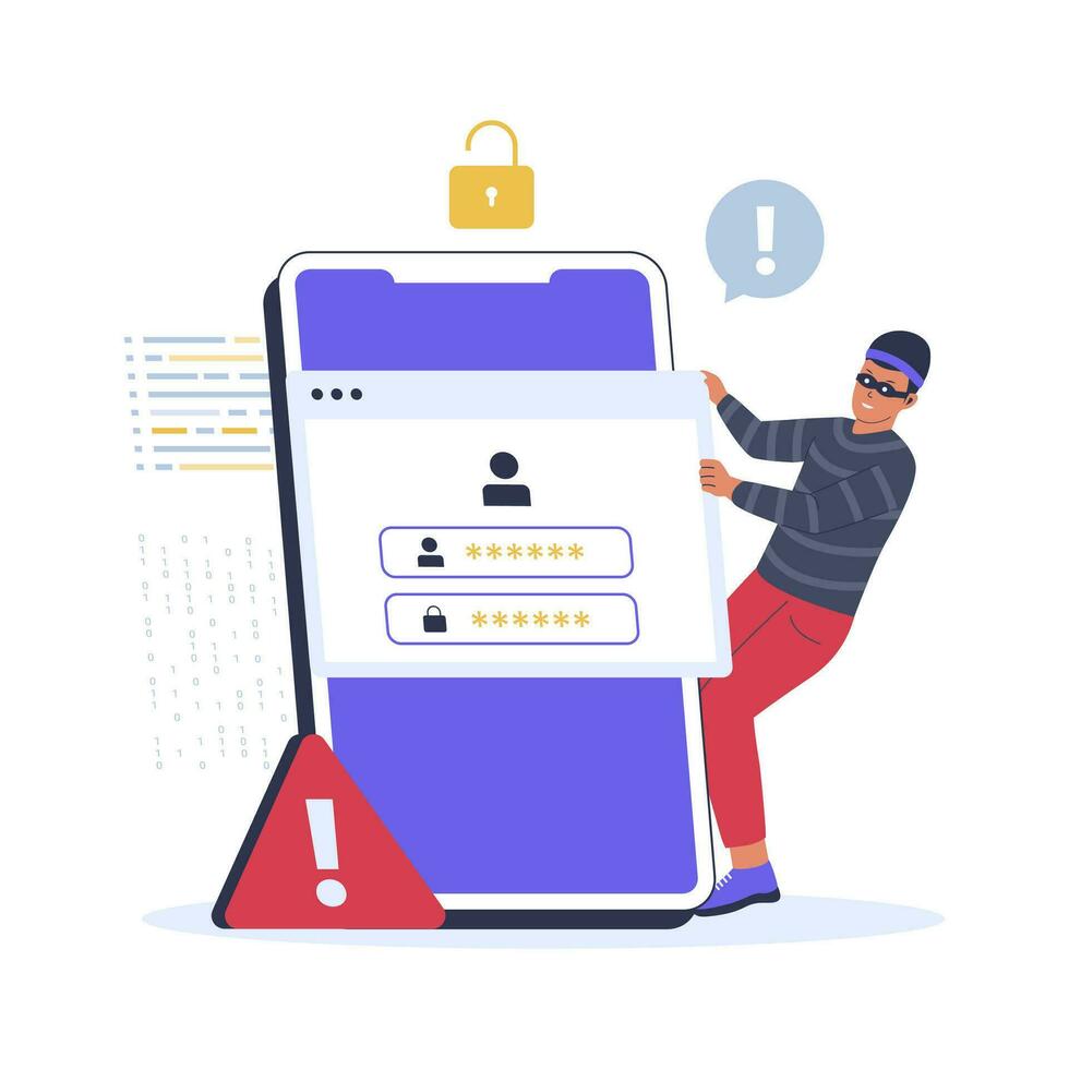 Stealing data account illustration concept vector