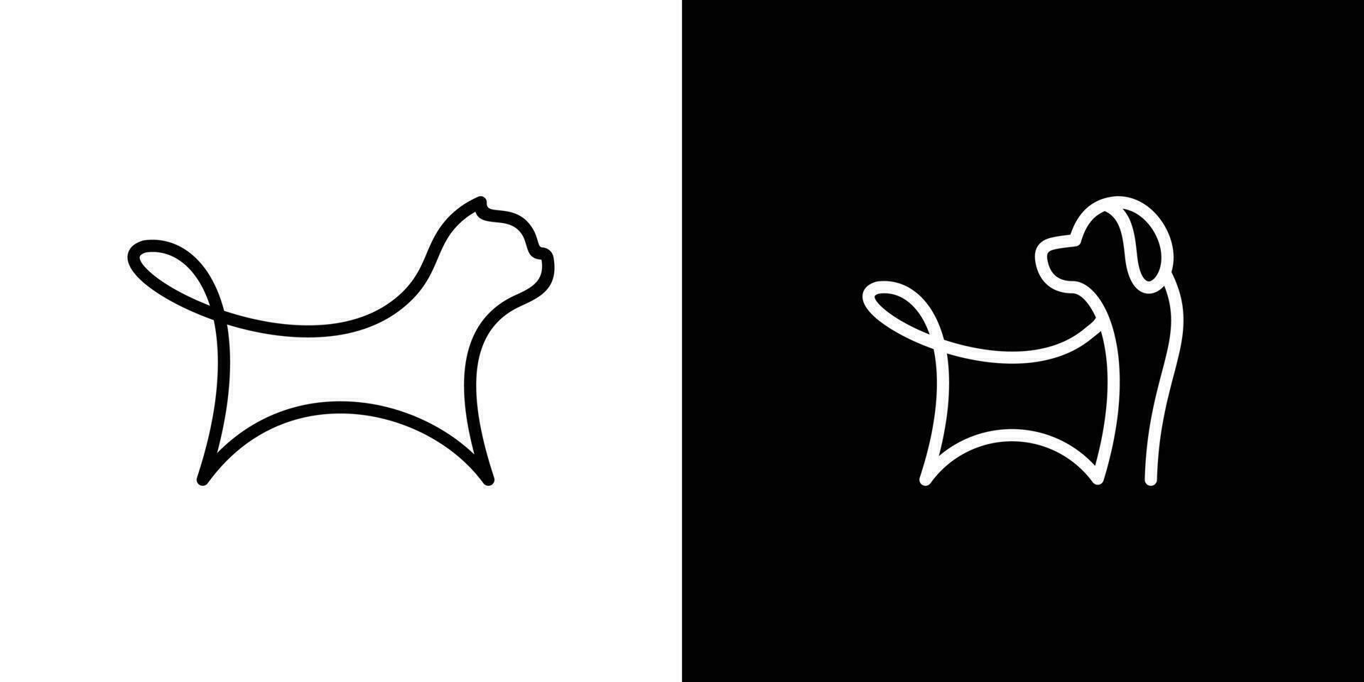 pet logo design made in a minimalist line style. vector