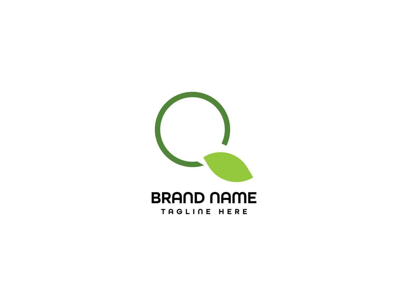 Q Leaf Letter Logo Design vector
