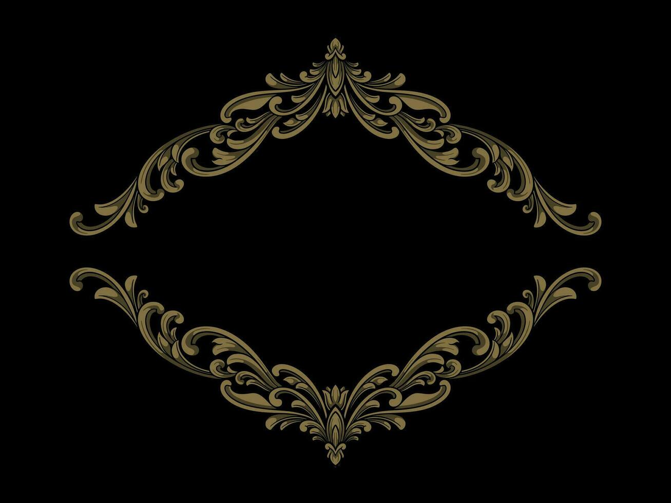 Clásico floral ornamento lujo marco vector