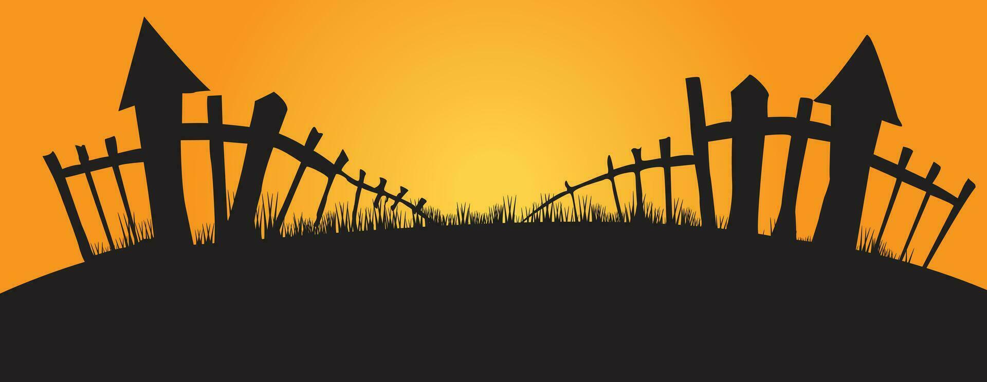 Warm tone silhouette of fence vector