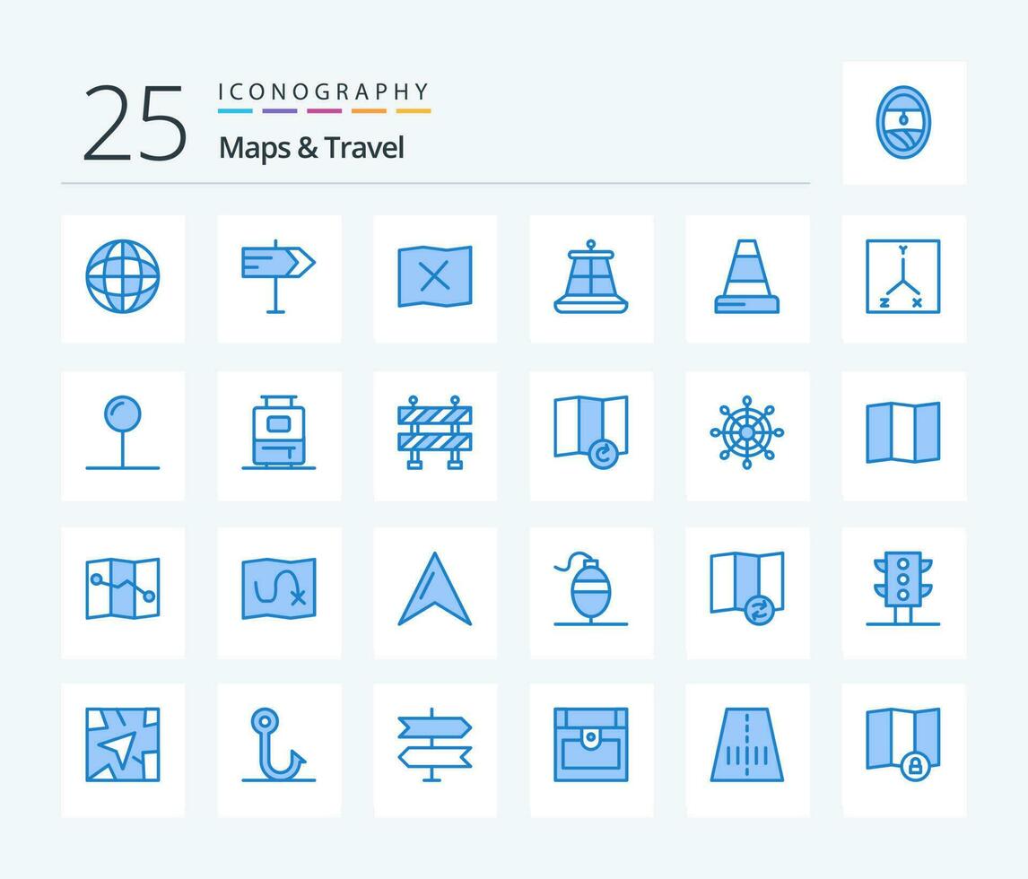 Maps  Travel 25 Blue Color icon pack including coordinate. location. buoy. coordinates. construction vector