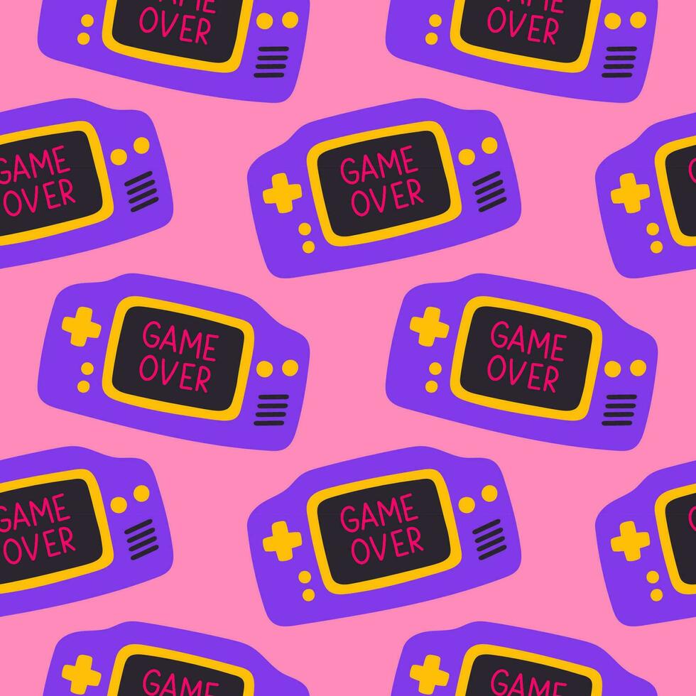 80s 90s seamless pattern in modern style flat, line style. Hand drawn vector illustration. Vector illustration