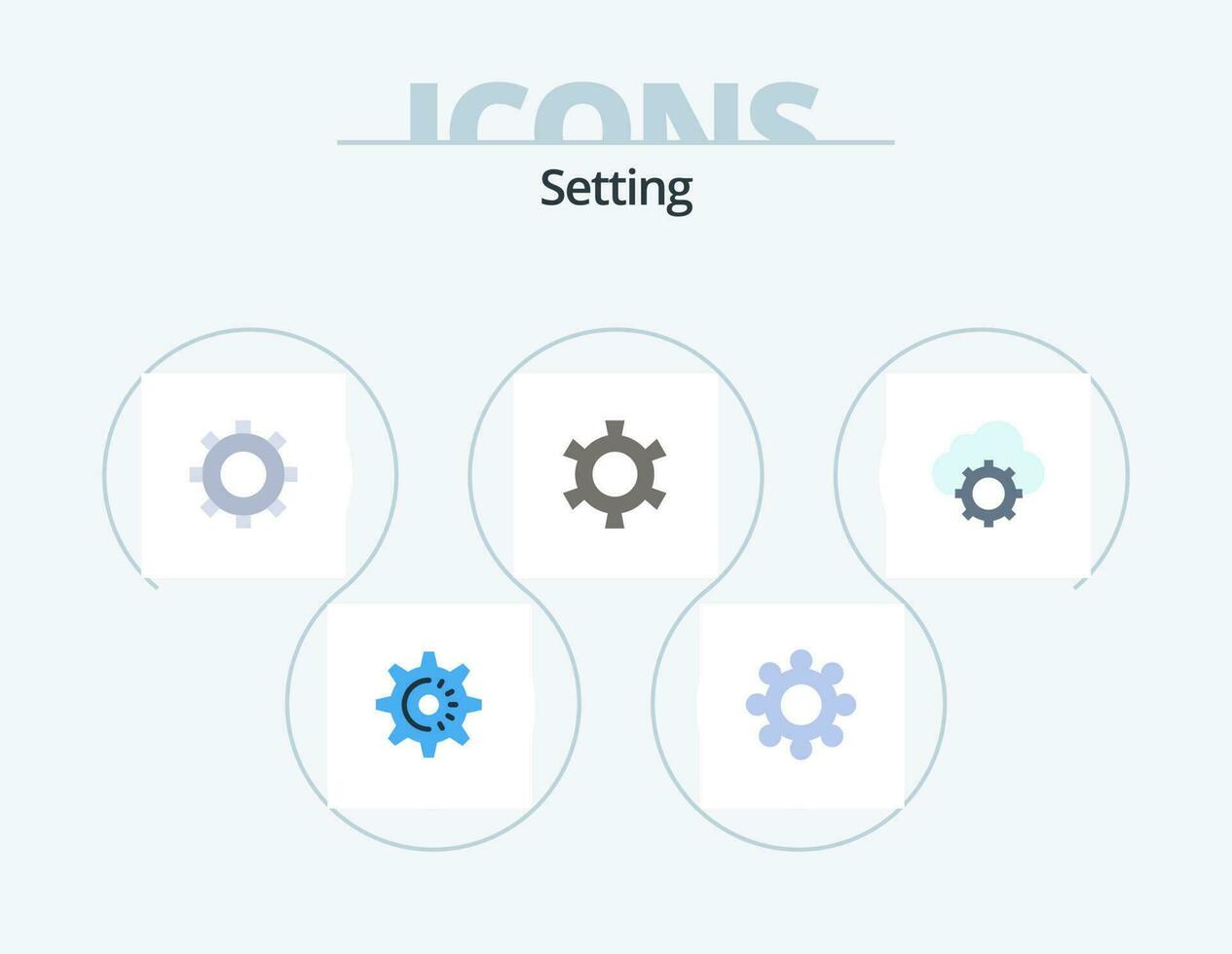 Setting Flat Icon Pack 5 Icon Design. . cloud-settings. gear. cloud-computing. setting vector