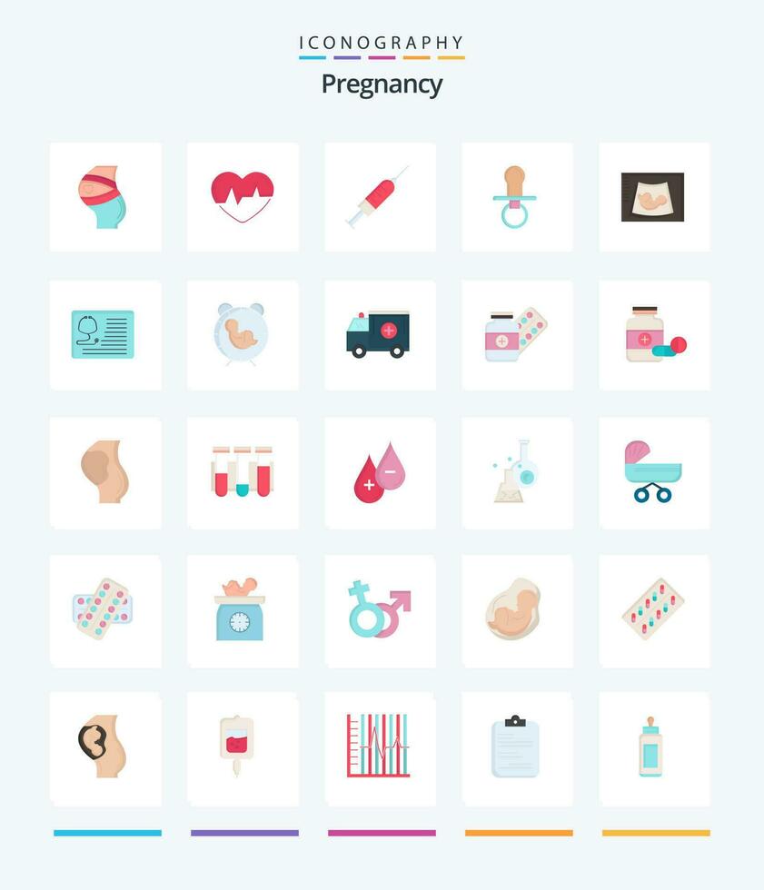 Creative Pregnancy 25 Flat icon pack  Such As shot. vaccine. heart. injection vector
