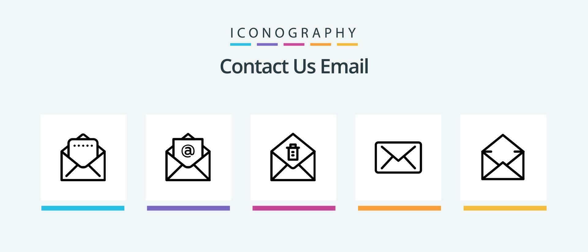 Email Line 5 Icon Pack Including delete. mail. mail. open. mail. Creative Icons Design vector
