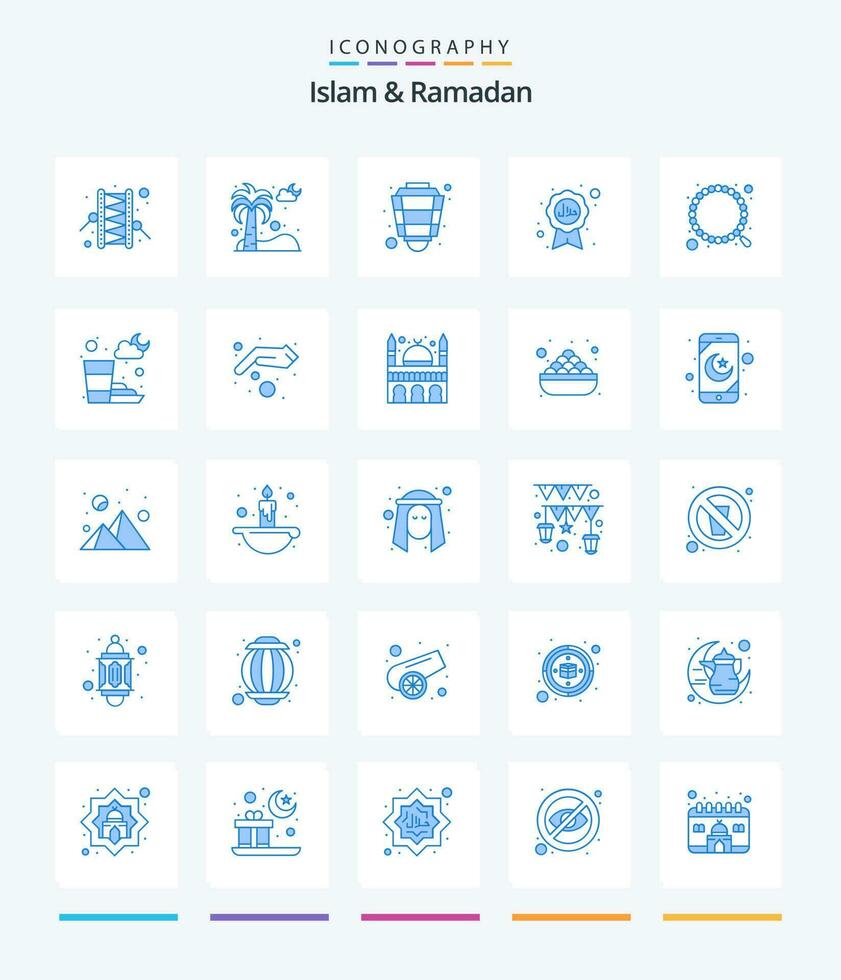 Creative Islam And Ramadan 25 Blue icon pack  Such As ribbon. halal. cloud. islam. ramadan vector