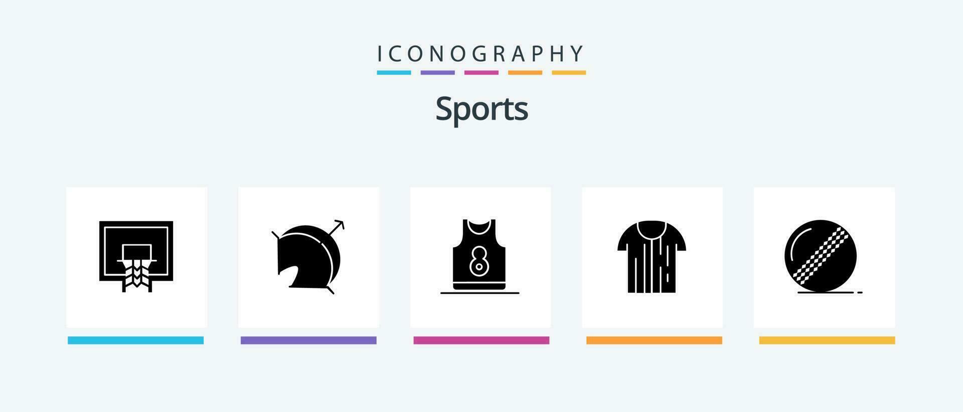 Sports Glyph 5 Icon Pack Including refree. shirt. point. garments. sport. Creative Icons Design vector