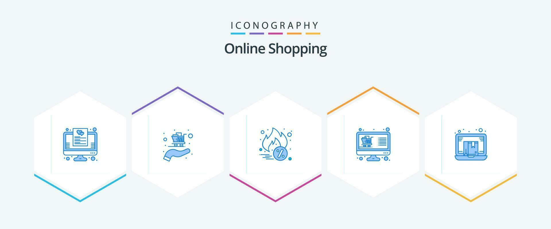 Online Shopping 25 Blue icon pack including drop shipper. list. cyber monday. display. online vector