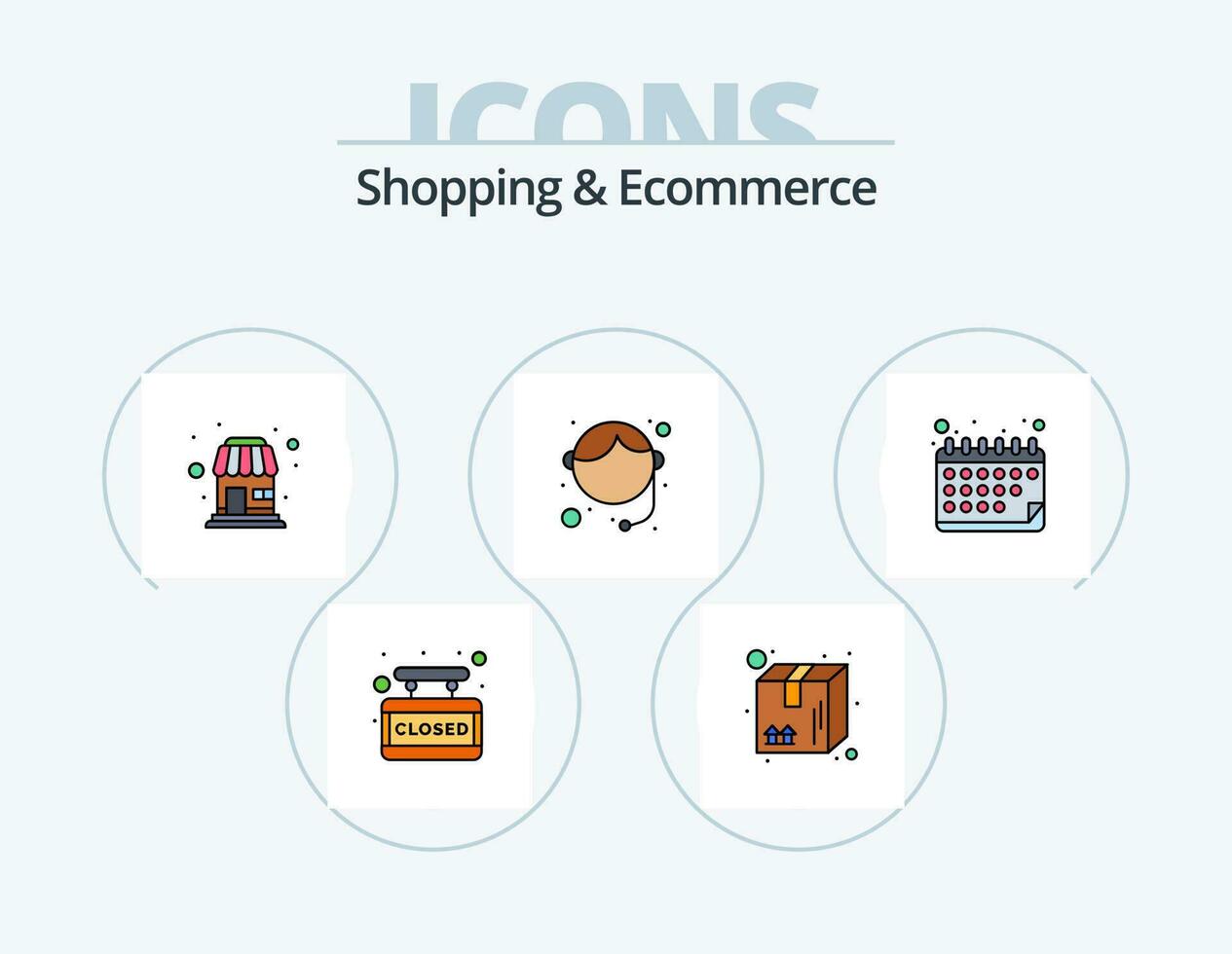 Shopping And Ecommerce Line Filled Icon Pack 5 Icon Design. arrow. deliver. telephone . shopping. shirt vector