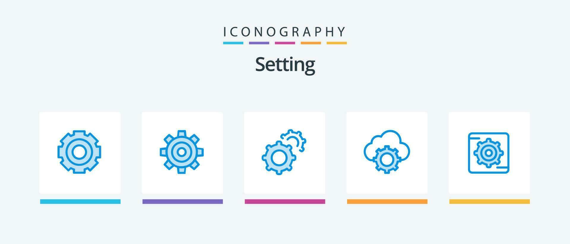 Setting Blue 5 Icon Pack Including . cloud. setting. Creative Icons Design vector