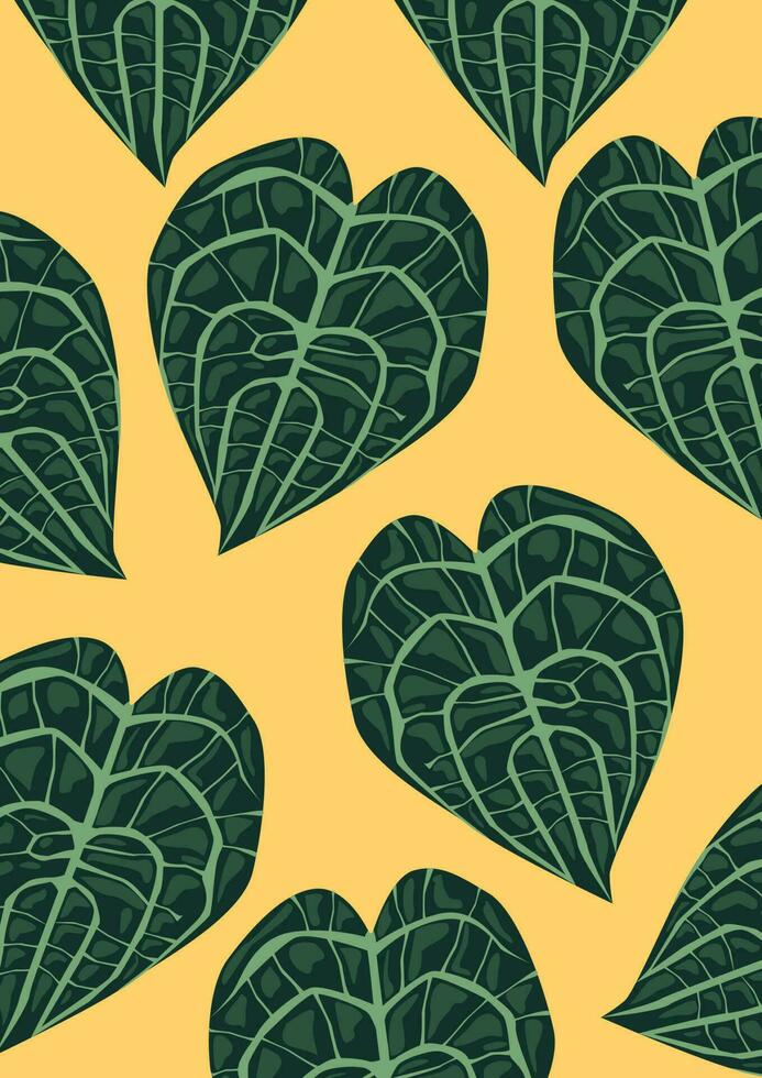 green tropical pattern background vector